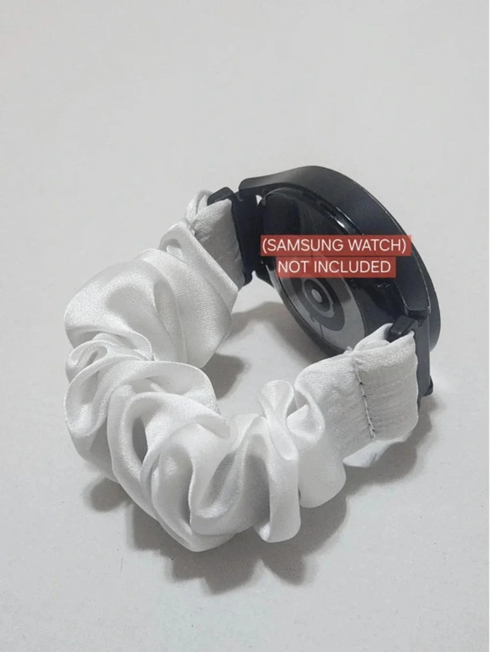 Scrunchies Watch Band for 20mm, Compatible with Samsung 7, 6, 5, 4  Color: White